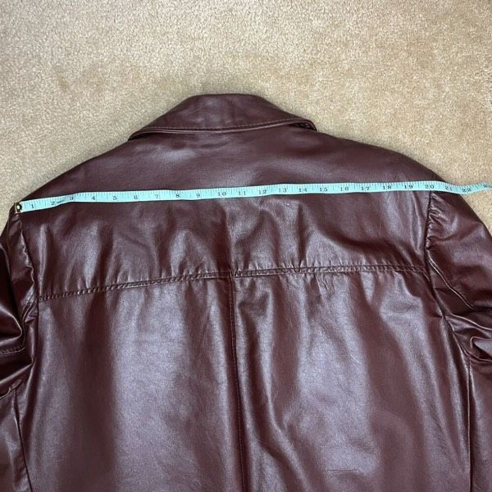 Vintage 70s Sears Leather Shop Brown Leather Jacket Mens 46 Removable Lining - Picture 8 of 9